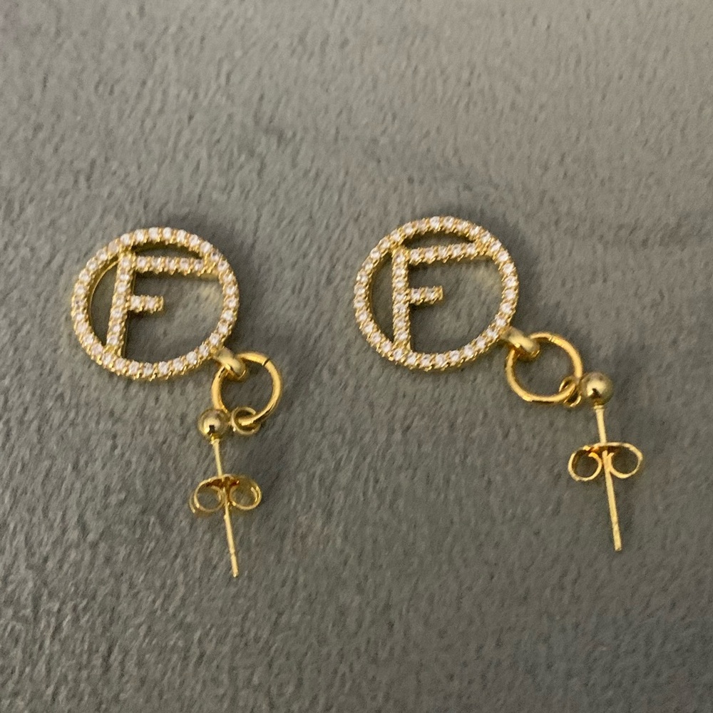 Gold Initial Earrings